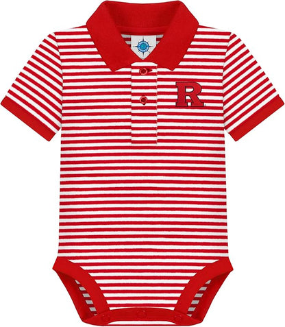 Creative Knitwear College Baby Striped Polo Bodysuit - Team Logo, Multiple Colors, for Boys & Girls (0-12 Months)
