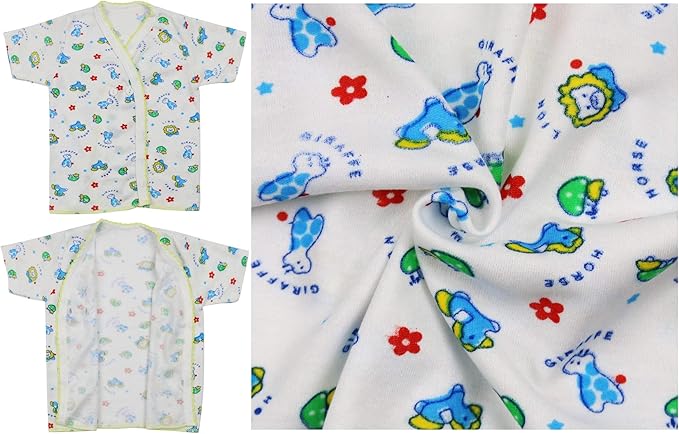 ToBeInStyle Babies' 4 Pack Relaxed Fit Short or Long Sleeve Button Up Kimono Tee Swaddle Shirt