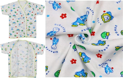 ToBeInStyle Babies' 4 Pack Relaxed Fit Short or Long Sleeve Button Up Kimono Tee Swaddle Shirt