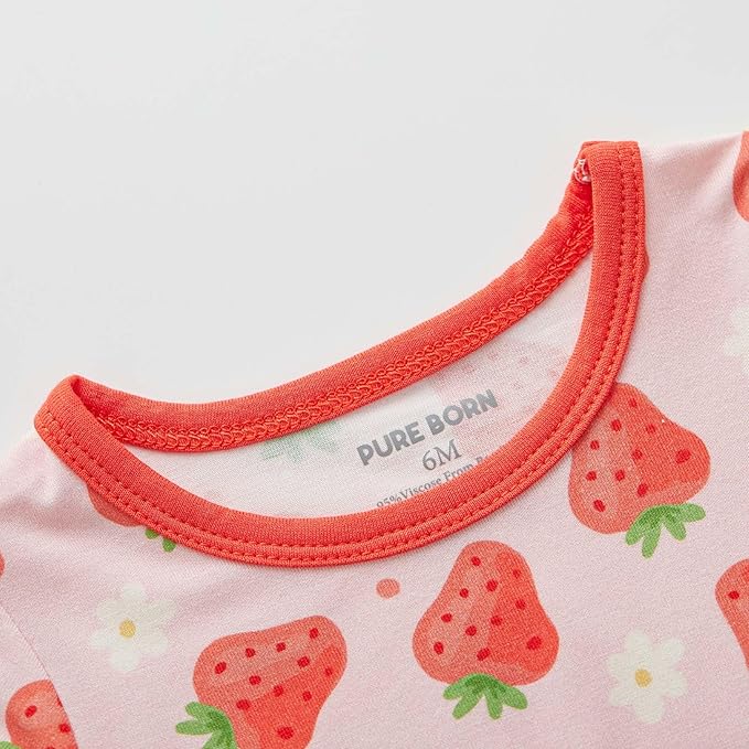 pureborn Baby Girls Boys Bodysuit Super Soft Cotton Romper 0-24 Months