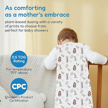 TotAha Sleep Sack 6-12 Months 3 Pack, Buttery Soft, Safe Wearable Blanket Baby Sleeping Bag with 2-Way Zipper for Girl Boy, 0.5 TOG