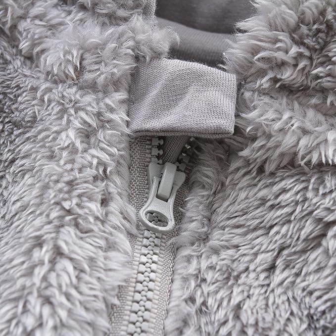 Newborn Baby Snowsuit Fleece Lined Onesie Outfits Warm Hooded Romper for Infant