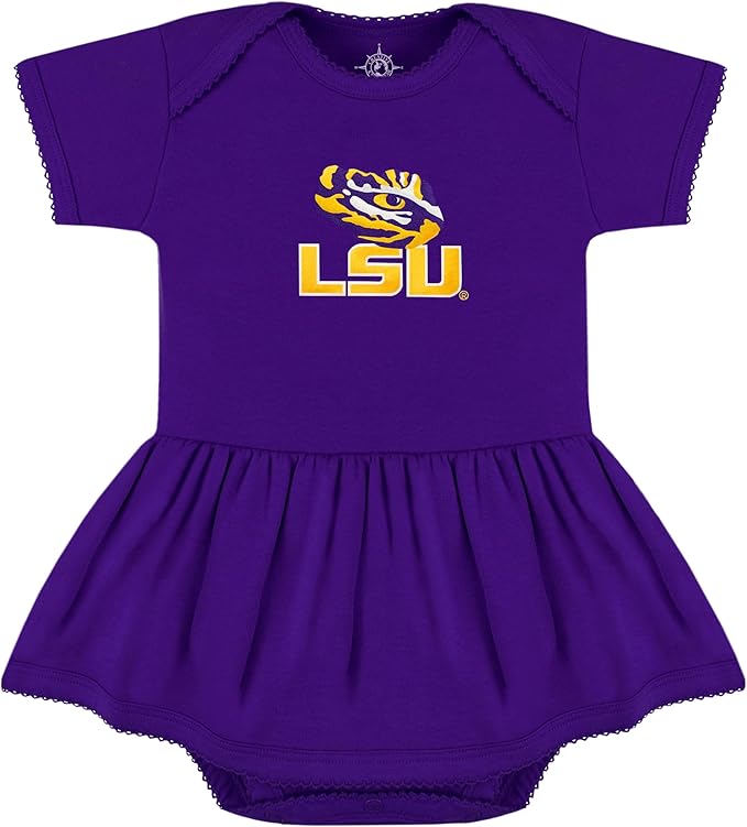 Creative Knitwear College Baby Picot Bodysuit Dress - Team Logo, Multiple Colors, for Baby Girls (0-24 Months)