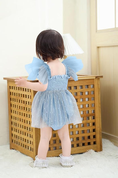 Baby Girl Clothes Infant Tulle Romper Ruffe Sleeveless Bodysuit Baby Girl Outfits Infant Girl Dress 0-18M