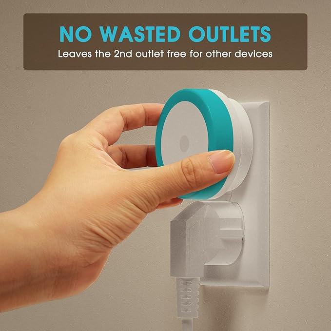 Briignite Azure Blue Night Light, Night Lights Plug into Wall [2Pack], Nightlight with Light Sensors, LED Night Light for Kids Room, Baby, Bathroom, Stair Lights, Hallway Light