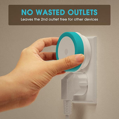 Briignite Azure Blue Night Light, Night Lights Plug into Wall [2Pack], Nightlight with Light Sensors, LED Night Light for Kids Room, Baby, Bathroom, Stair Lights, Hallway Light