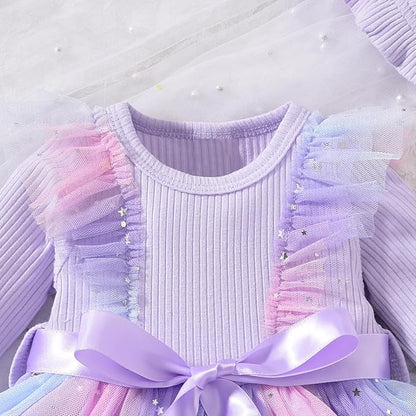 Aalizzwell Infant Newborn Girls Long Sleeve Bodysuit Dress