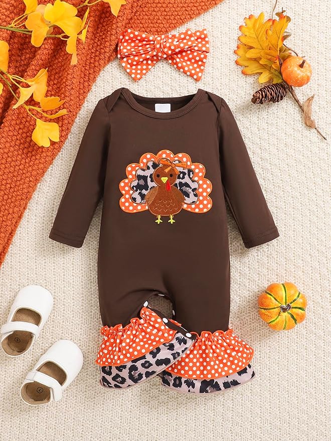 Newborn Baby Girl Clothes Infant Floral Print One-Piece Romper+Jumpsuit+Bodysuit+Hat+Headband
