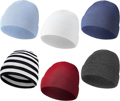 Newcotte 6 Pcs Preemie Baby Hats Cotton Preemie Caps Warm Newborn Beanie Premature Hat for Nicu Premature Boy Girl