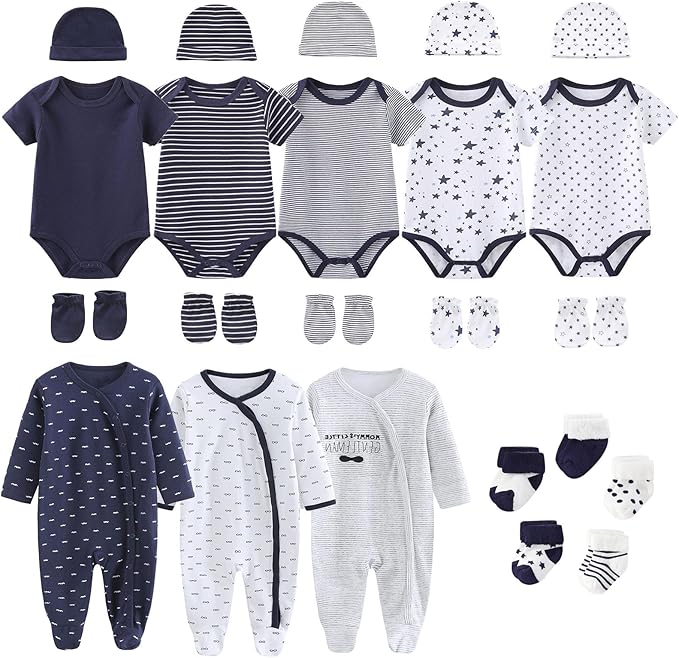 New Born Clothes Cotton Layette Gift Set Unisex Baby Outfit and Accessories Newborn Essentials Must Haves