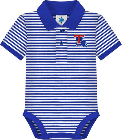Creative Knitwear College Baby Striped Polo Bodysuit - Team Logo, Multiple Colors, for Boys & Girls (0-12 Months)