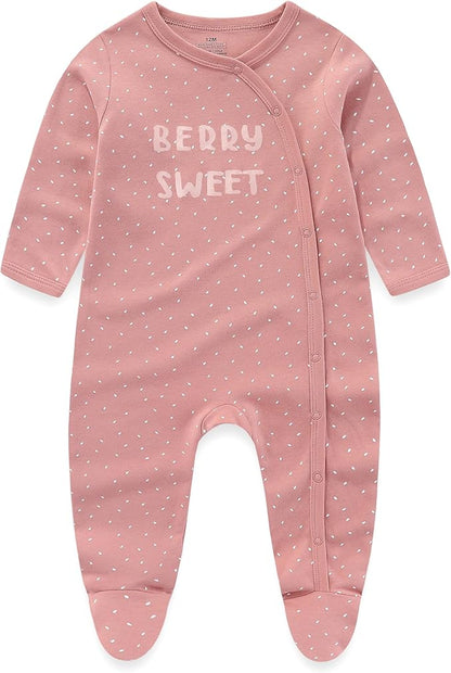 Kiddiezoom Baby Cotton Footed One-Piece Romper Multiple color combinations Jumpsuit Set For Newborn baby Pajamas