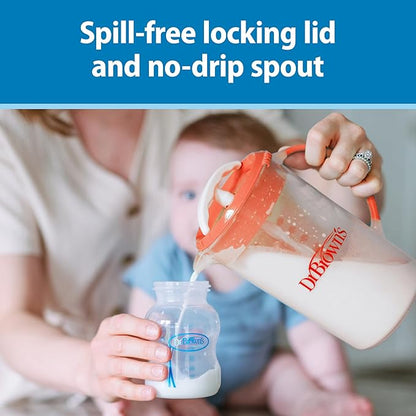 Dr. Brown's Baby Formula Mixing Pitcher with Adjustable Stopper, Locking Lid, and No Drip Spout, 36 oz, BPA-Free, Blue, 1-Pack