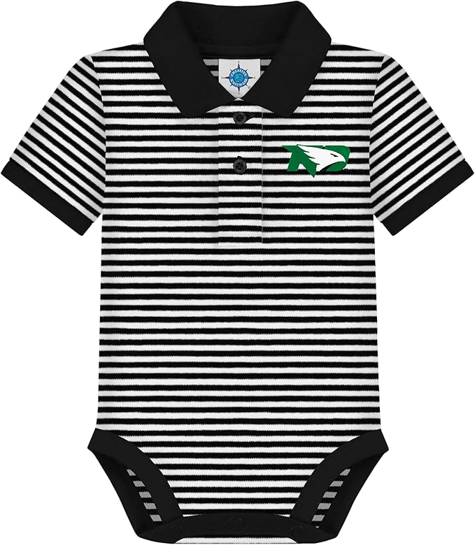 Creative Knitwear College Baby Striped Polo Bodysuit - Team Logo, Multiple Colors, for Boys & Girls (0-12 Months)