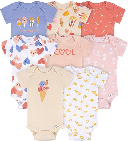 Onesies Brand baby-girls 8-pack Short Sleeve Mix & Match Bodysuits