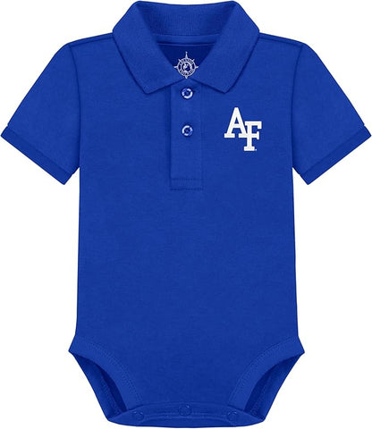 Creative Knitwear College Baby Polo Bodysuit Solid - Team Logo, Multiple Colors, for Boys & Girls (0-12 Months)