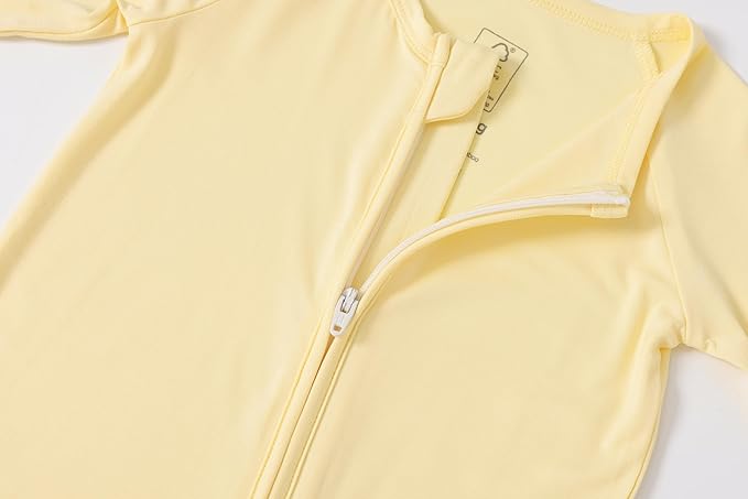 JunNeng Viscose from Bamboo Baby Sleeper,Newborn Footie Pajamas with 2 Way Zipper & Fold Over Mittens,0-12M