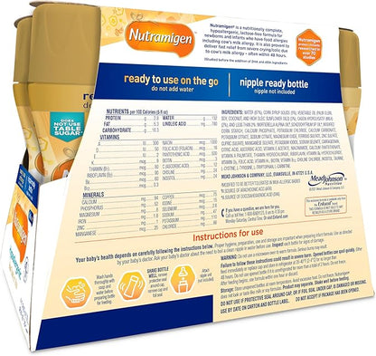 Enfamil Nutramigen Hypoallergenic Baby Formula with Iron, Lactose Free, Colic Relief from Cow's Milk Allergy Starts in 24 Hours, Brain Building DHA, Concentrated Liquid, 8 Fl Oz, 24 Bottles