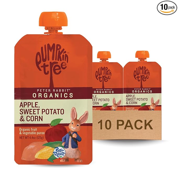 Pumpkin Tree Peter Rabbit Organics, Apple, Sweet Potato, and Corn, 4.4 Ounce (Pack of 10)