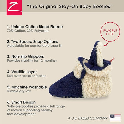 Zutano Unisex Fleece Baby Booties, Two Snap Closure, Newborn to 24 Months