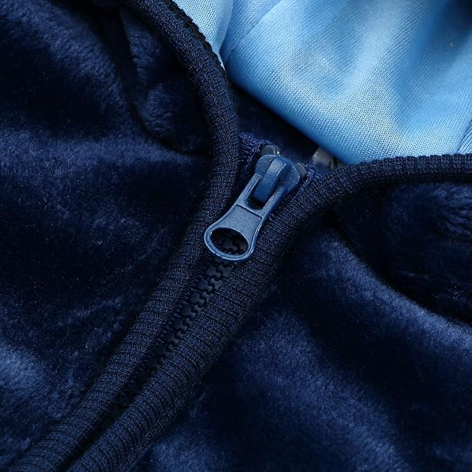 Noubeau Infant Baby Boys Girls Fleece Ears Hat with Lined Hooded Zipper Up Jacket Coat Tops Outwear Overcoat Warm Fall Winte