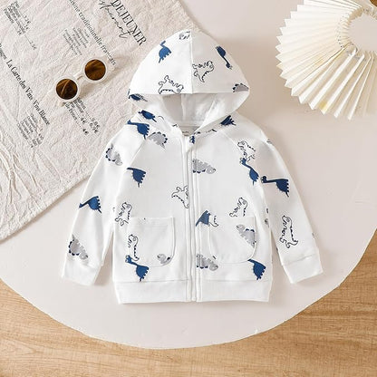 ROMPERINBOX Baby Hoodie for Boy Girl, Full Zip-up Lightweight Thin Jackets Coat Sweatshirts 0-24 Months