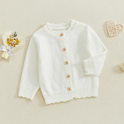 Baby Girl Cardigan Sweater Long Sleeve Button Up Knit Sweatshirt Jacket Toddler Baby Girl Fall Outfits