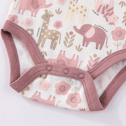 Baby Boy Girl Bodysuit 5 Pack Cotton Short Sleeve Romper Soft Baby Clothes Outfit 0-12 Month