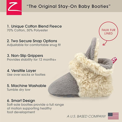 Zutano Unisex Fleece Baby Booties, Two Snap Closure, Newborn to 24 Months