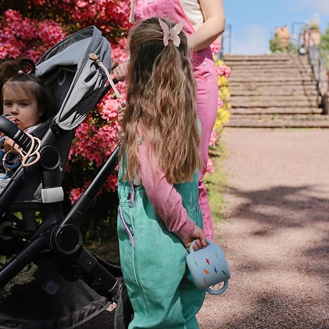 mushie Silicone Snack Cup | Spill Proof Food Container for Toddler and Baby (Retro Cars)