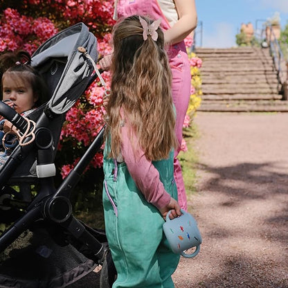 mushie Silicone Snack Cup | Spill Proof Food Container for Toddler and Baby (Retro Cars)