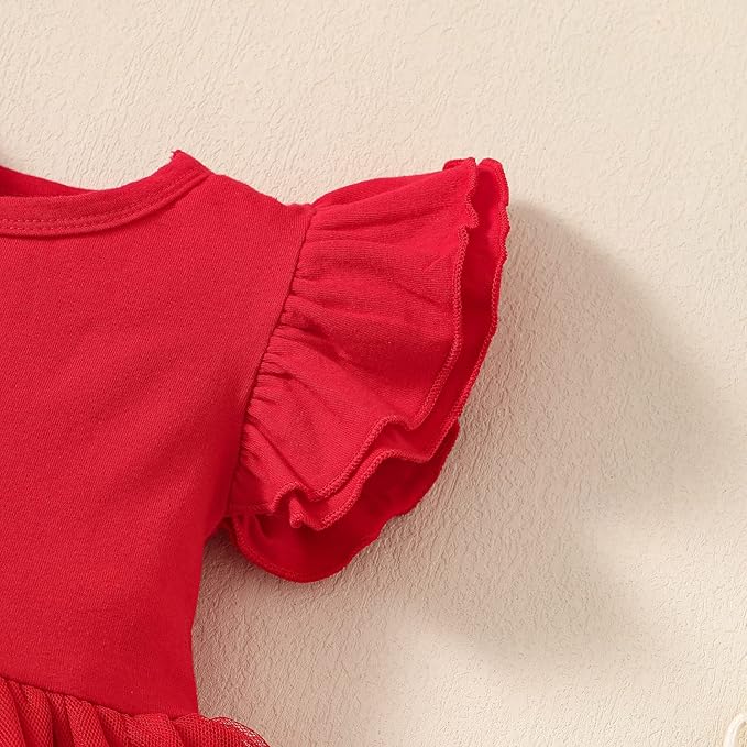 Baby Girl Clothes Infant Ruffle Sleeve Romper Dress Newborn Solid Tutu Skirt Sets Jumpsuit Headband Outfit