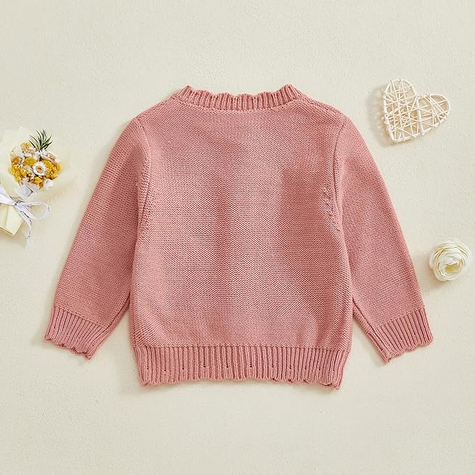 Baby Girl Cardigan Sweater Long Sleeve Button Up Knit Sweatshirt Jacket Toddler Baby Girl Fall Outfits