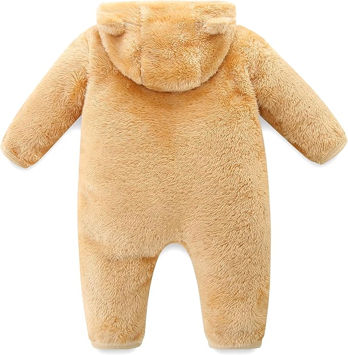 Baby Romper Infant Hooded Jumpsuit Long Sleeve Footed Onesie Outwear Outfits