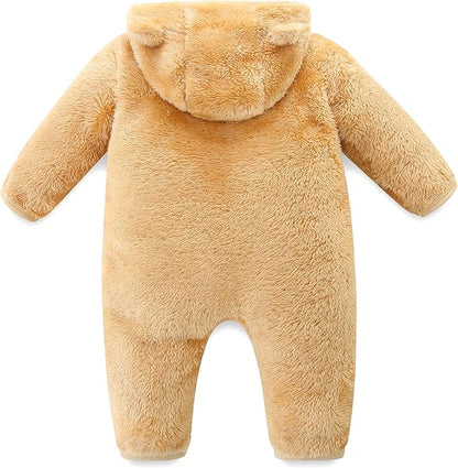 Baby Romper Infant Hooded Jumpsuit Long Sleeve Footed Onesie Outwear Outfits