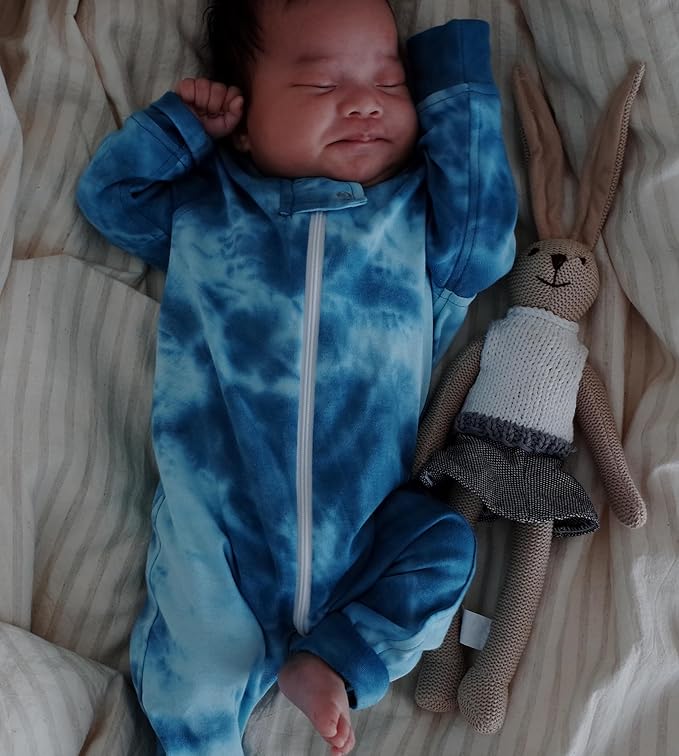 Owlivia Organic Cotton Baby Boy Girl Zip up Sleep 'N Play Pjs, Footless, Long Sleeve