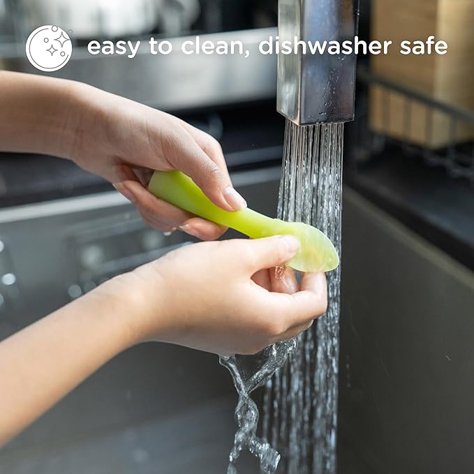 Olababy 100% Silicone Soft-Tip Training Spoon for Baby Led Weaning 2pack