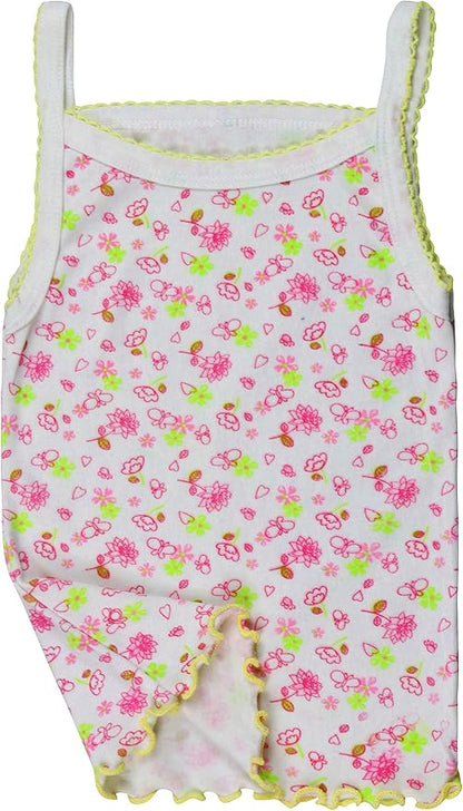 ToBeInStyle Girl's 4 Pack Ruffle Hem Spaghetti Strap Tank Tops