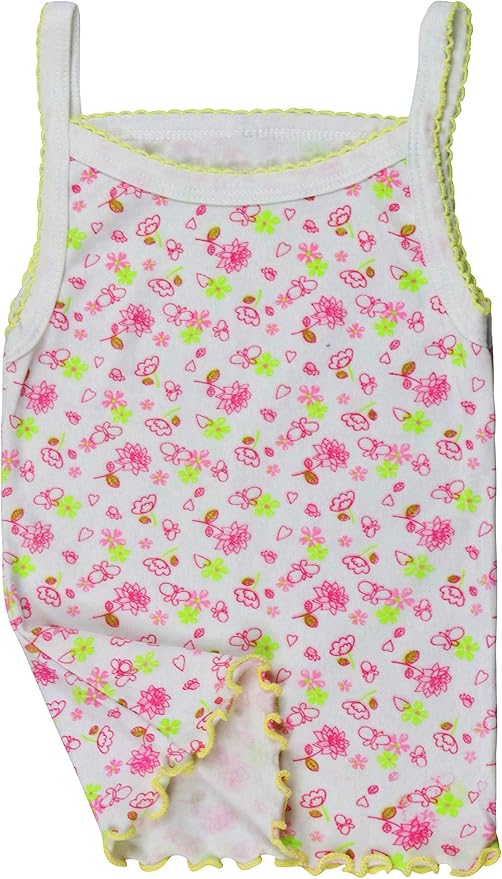 ToBeInStyle Girl's 4 Pack Ruffle Hem Spaghetti Strap Tank Tops