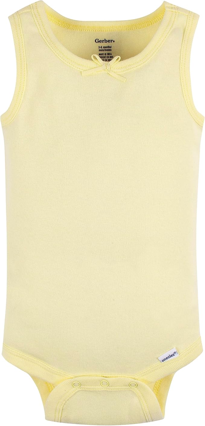 Gerber Baby Girls Multi-Pack Sleeveless Onesies Bodysuit