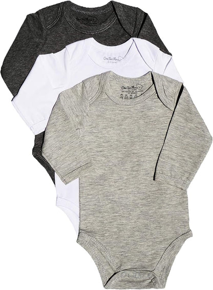 123 Bear Baby Cotton Spandex Long-Sleeve bodysuits unisex boy girl