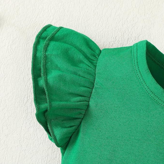 12M-14Y Toddler Baby Girls T Shirt Solid Color Blouse Ruffle Top Cotton Casual Tees Plain Shirt