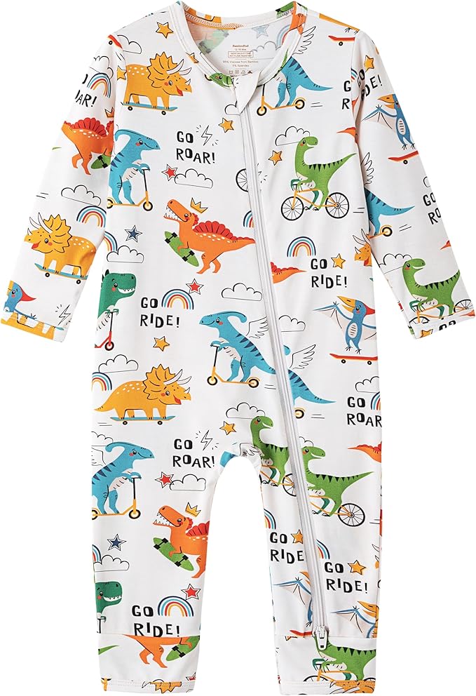Baby Zippered Rompers Newborn Pajamas Sleepers Long Sleeve Jumpsuits Infant Zipper Romper-Viscose from Bamboo