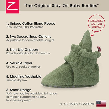 Zutano Unisex Fleece Baby Booties, Two Snap Closure, Newborn to 24 Months