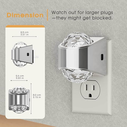 Night Lights Plug into Wall, Star Projector for Bedroom, Silver Night Light Projector for Kids, 9-Color RGB Galaxy Nightlight with Dusk to Dawn Sensor for Bathroom, Home Gaming Room Decor Gifts