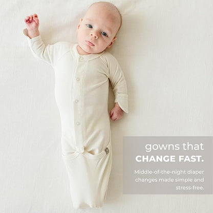 goumikids Viscose Made from Bamboo Organic Cotton Convertible Baby Gown