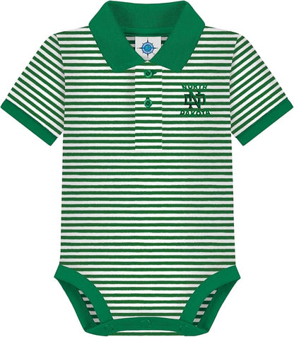 Creative Knitwear College Baby Striped Polo Bodysuit - Team Logo, Multiple Colors, for Boys & Girls (0-12 Months)