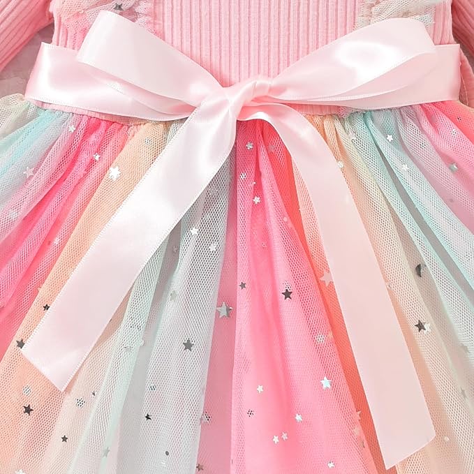 Aalizzwell Infant Newborn Girls Long Sleeve Bodysuit Dress