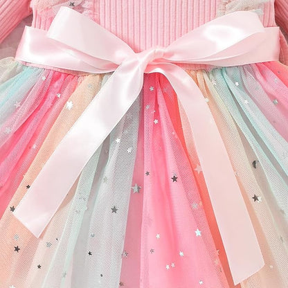 Aalizzwell Infant Newborn Girls Long Sleeve Bodysuit Dress