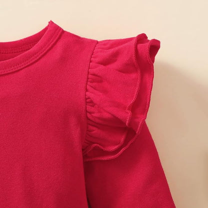 Baby Girl Solid Color Romper Infant Ruffle Sleeve Bodysuit One Piece Outfit Toddler Jumpsuit clothes